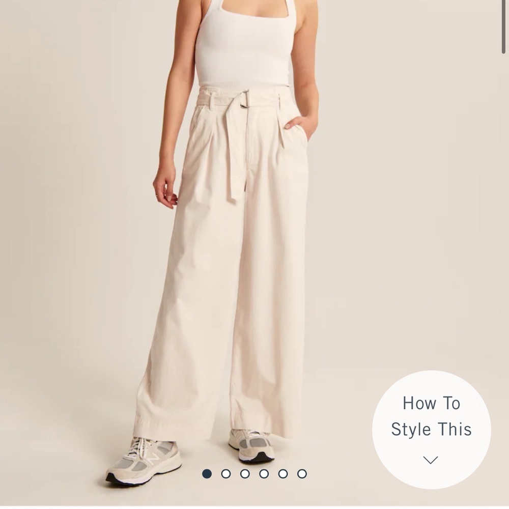 Belted ultra wide leg pants